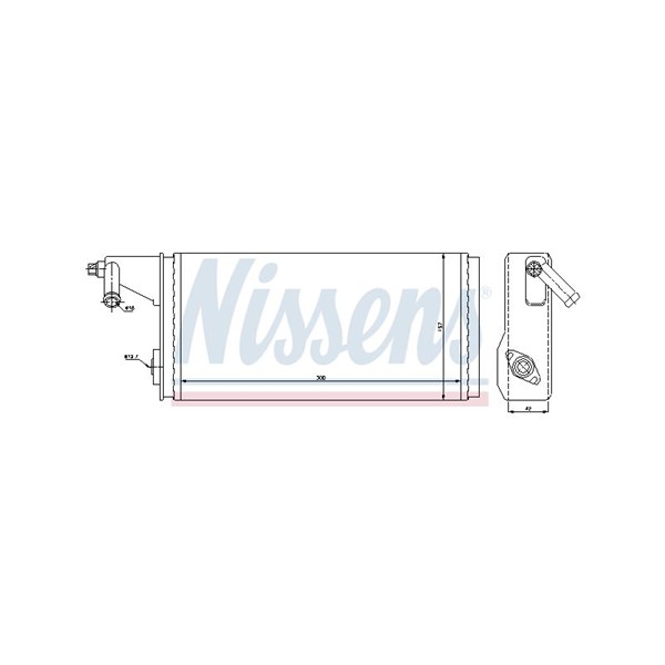 Värmeväxlare, kupévärme Nissens 71808 NISSENS