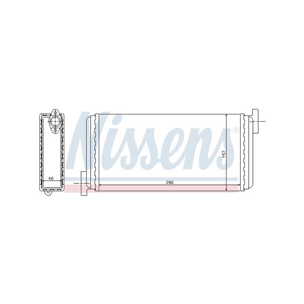 Värmeväxlare, kupévärme Nissens 72002 NISSENS