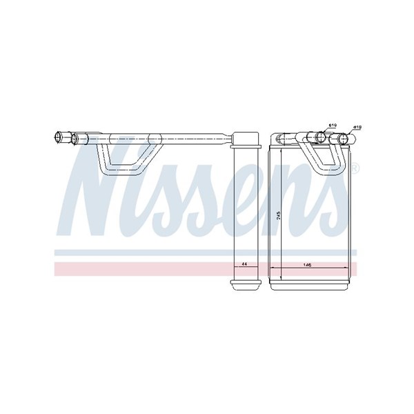 Värmeväxlare, kupévärme Nissens 72209 NISSENS