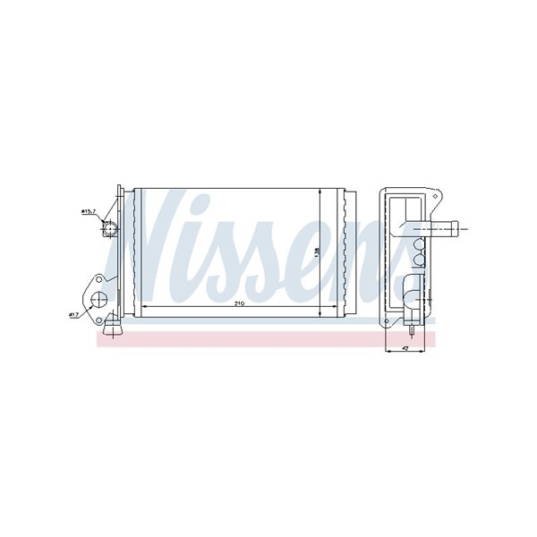Värmeväxlare, kupévärme Nissens 73964 NISSENS