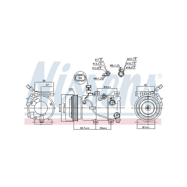Kompressor, klimatanläggning Nissens 890241 NISSENS