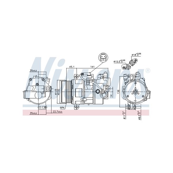 Kompressor, klimatanläggning Nissens 89043 NISSENS