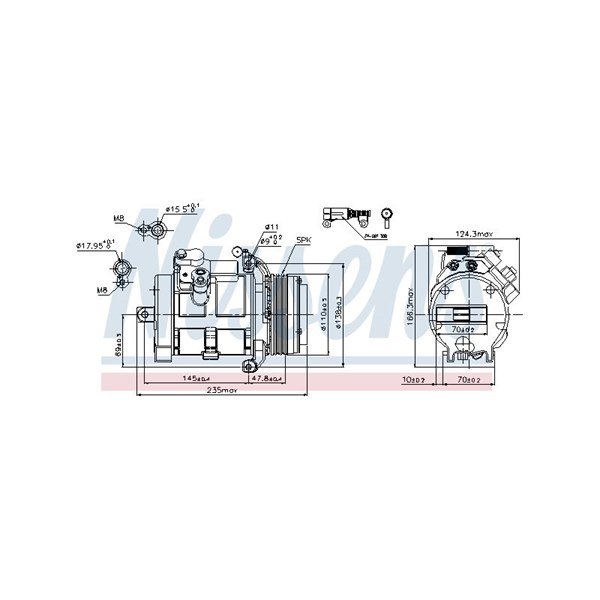 Kompressor, klimatanläggning Nissens 89077 NISSENS