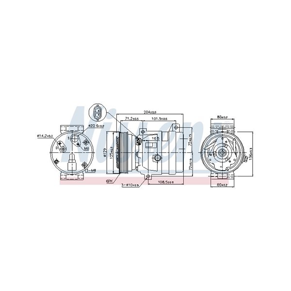 Kompressor, klimatanläggning Nissens 89121 NISSENS