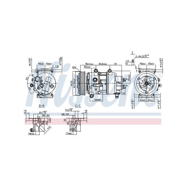 Kompressor, klimatanläggning Nissens 89201 NISSENS