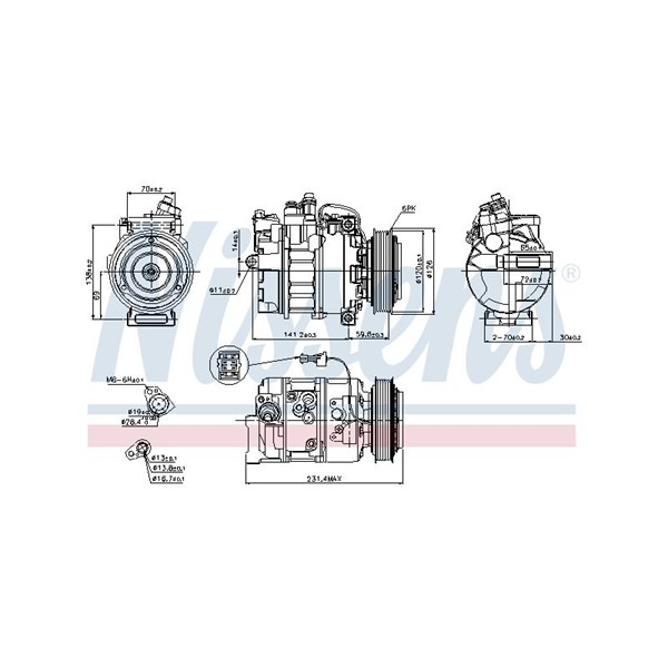 Kompressor, klimatanläggning Nissens 89208 NISSENS