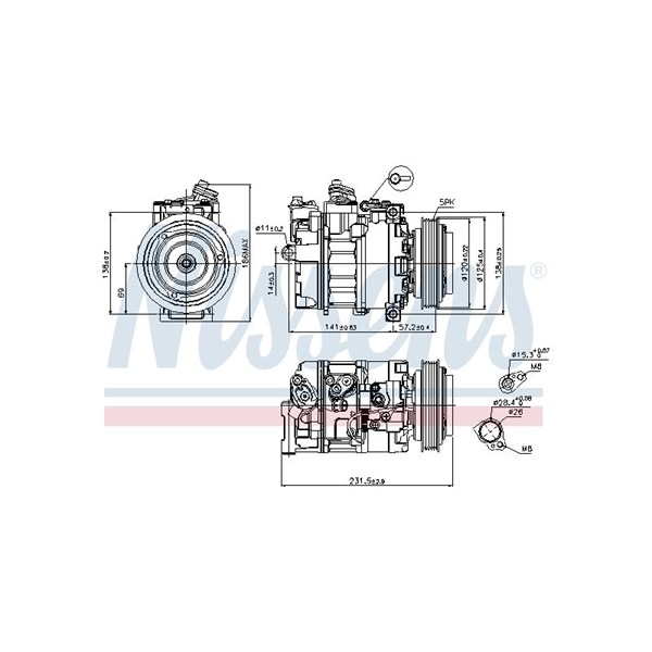 Kompressor, klimatanläggning Nissens 89231 NISSENS