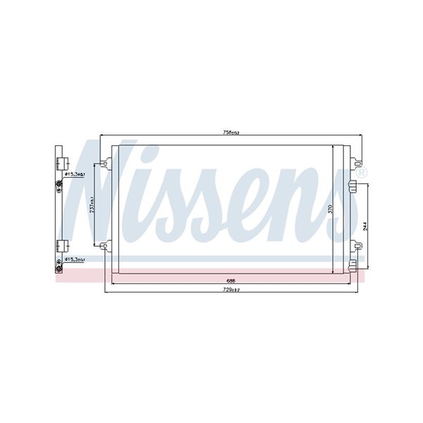 Kondensor, klimatanläggning Nissens 94783 NISSENS