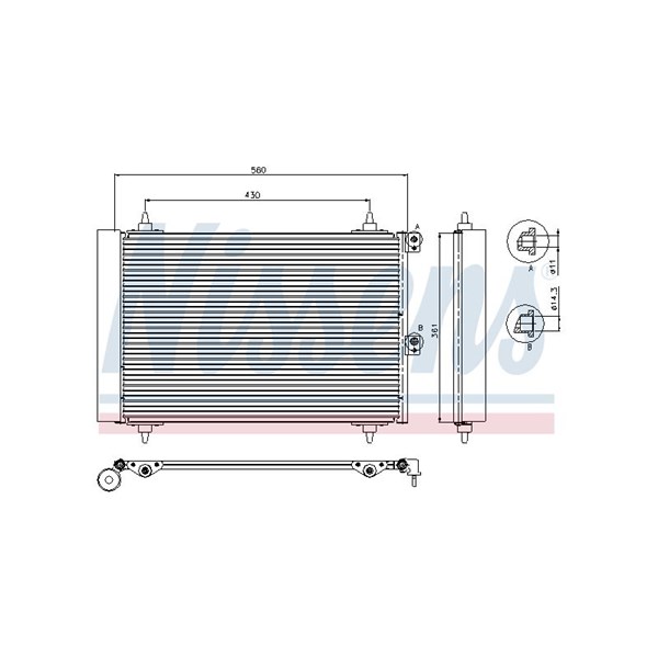 Kondensor, klimatanläggning Nissens 94870 NISSENS