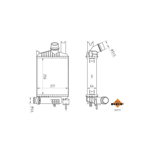 Intercooler, Höger Nrf 30375 NRF