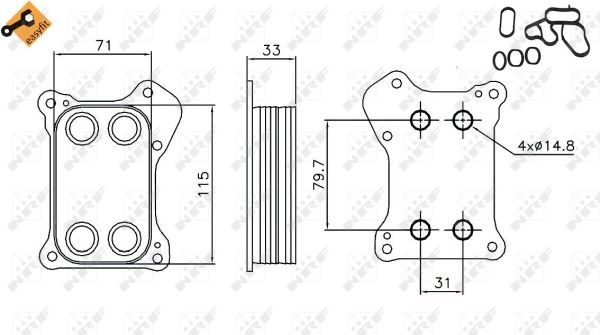 Oljekylare, motor Nrf 31167 NRF