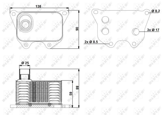 Oljekylare, motor Nrf 31173 NRF