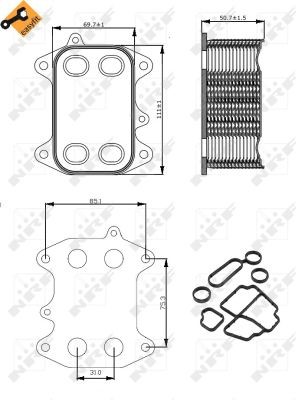 Oljekylare, motor Nrf 31263 NRF