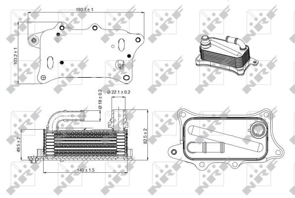 Oljekylare, motor Nrf 31270 NRF