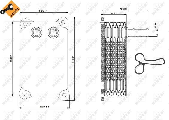 Oljekylare, motor Nrf 31294 NRF