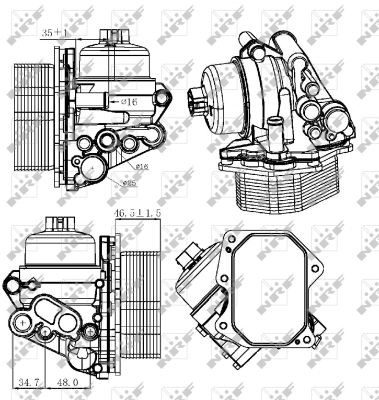 Oljekylare, motor Nrf 31308 NRF