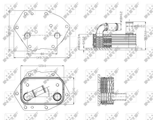 Oljekylare, motor Nrf 31313 NRF