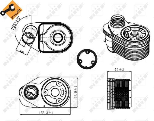 Oljekylare, motor Nrf 31324 NRF