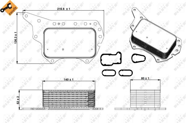 Oljekylare, motor Nrf 31337 NRF