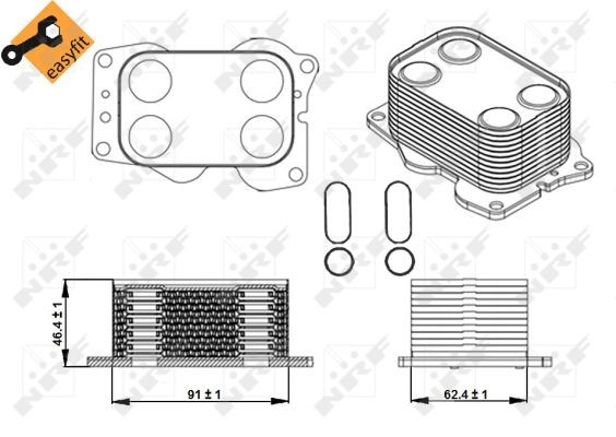 Oljekylare, motor Nrf 31338 NRF