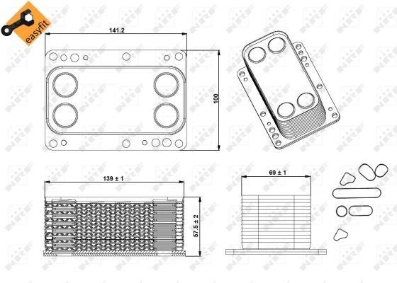 Oljekylare, motor Nrf 31339 NRF