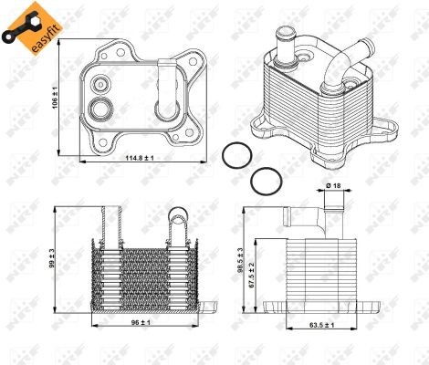 Oljekylare, motor Nrf 31342 NRF