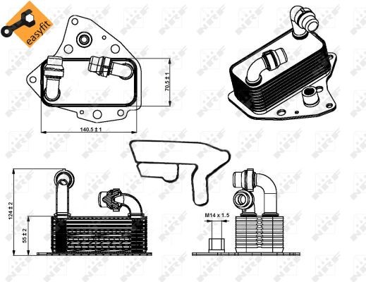 Oljekylare, motor Nrf 31343 NRF