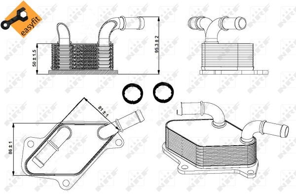 Oljekylare, motor Nrf 31346 NRF