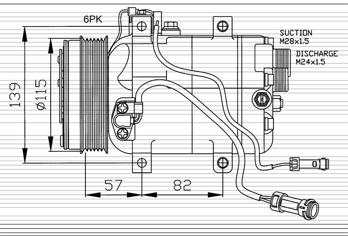 Kompressor, klimatanläggning Nrf 32028 NRF