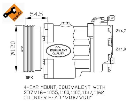 Kompressor, klimatanläggning Nrf 32033 NRF