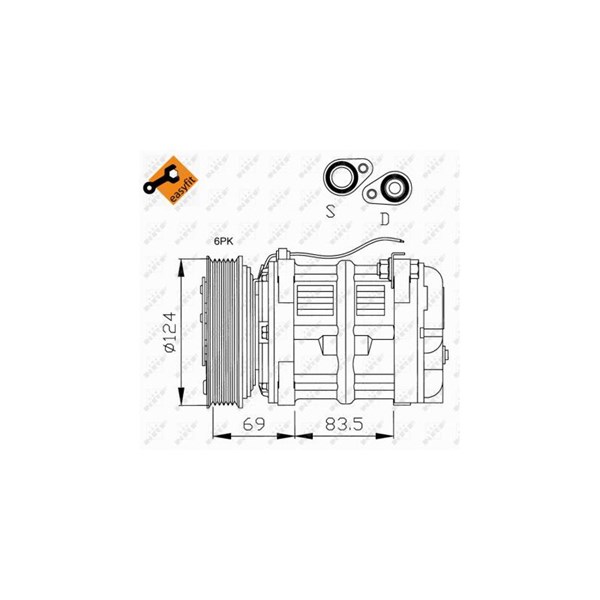 Kompressor, klimatanläggning Nrf 32038 NRF