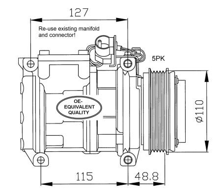 Kompressor, klimatanläggning Nrf 32048 NRF