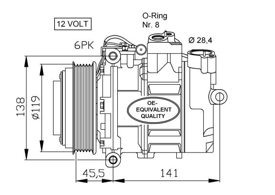Kompressor, klimatanläggning Nrf 32053 NRF