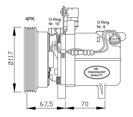 Kompressor, klimatanläggning Nrf 32055 NRF