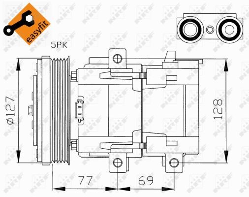 Kompressor, klimatanläggning Nrf premium 32061G NRF premium