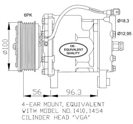 Kompressor, klimatanläggning Nrf 32065 NRF