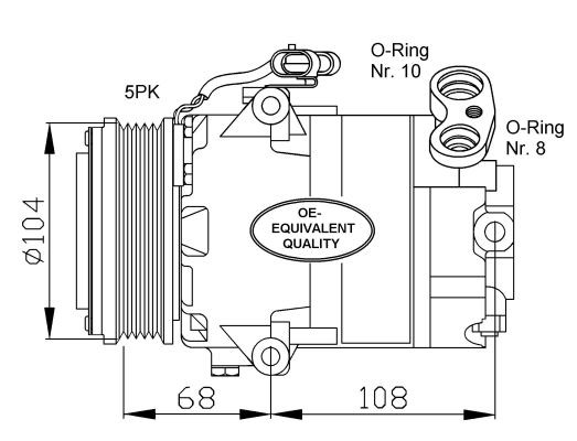 Kompressor, klimatanläggning Nrf 32080 NRF