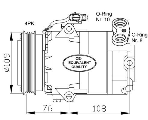 Kompressor, klimatanläggning Nrf 32081 NRF