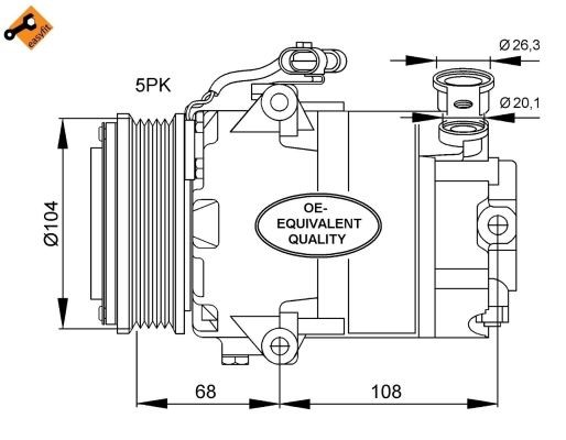 Kompressor, klimatanläggning Nrf 32082 NRF