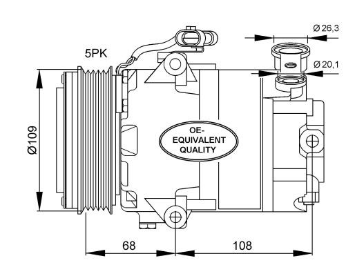 Kompressor, klimatanläggning Nrf 32083 NRF