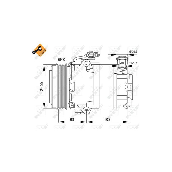 Kompressor, klimatanläggning Nrf 32083 NRF