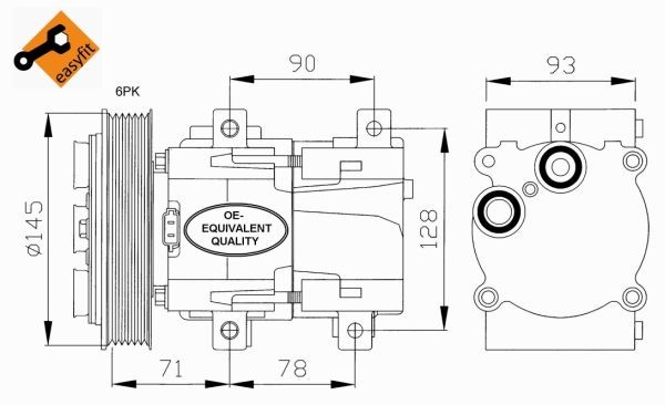 Kompressor, klimatanläggning Nrf 32084 NRF