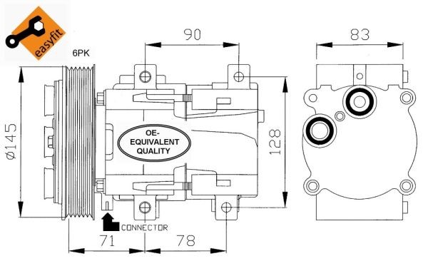 Kompressor, klimatanläggning Nrf 32085 NRF
