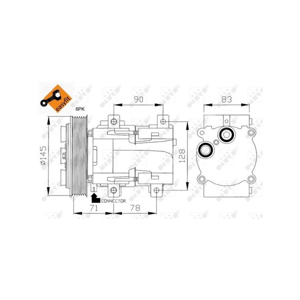Kompressor, klimatanläggning Nrf 32085 NRF