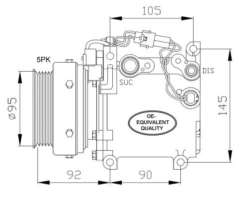 Kompressor, klimatanläggning Nrf 32100 NRF