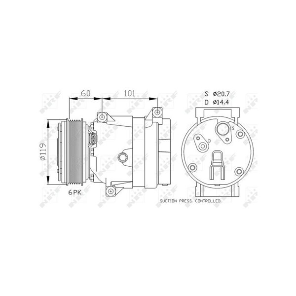 Kompressor, klimatanläggning Nrf 32102 NRF