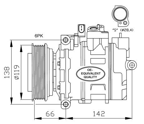 Kompressor, klimatanläggning Nrf 32111 NRF