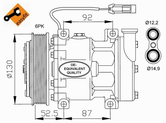 Kompressor, klimatanläggning Nrf 32113 NRF