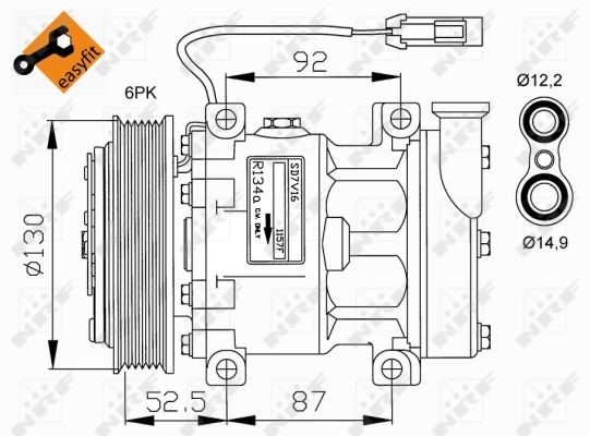 Kompressor, klimatanläggning Nrf premium 32113G NRF premium