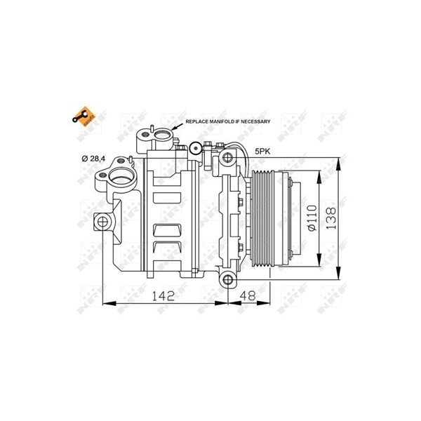 Kompressor, klimatanläggning Nrf 32123 NRF